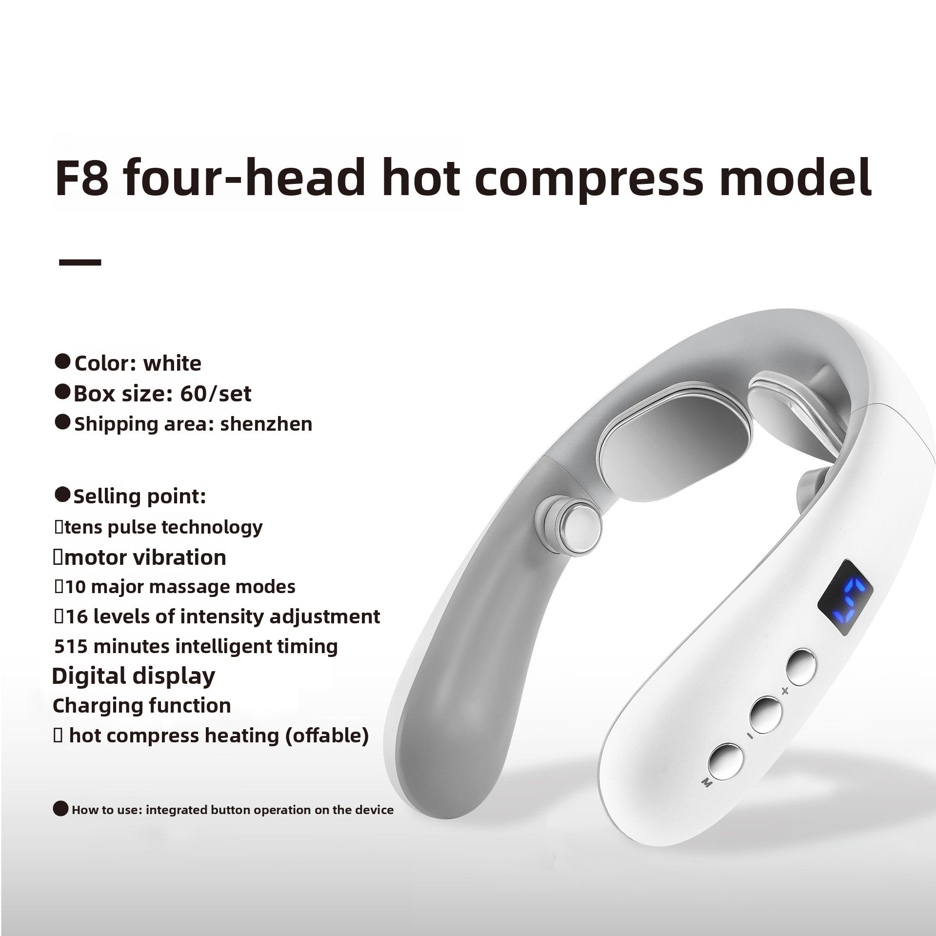 Bluetooth Heating Neck Massager with EMS Technology