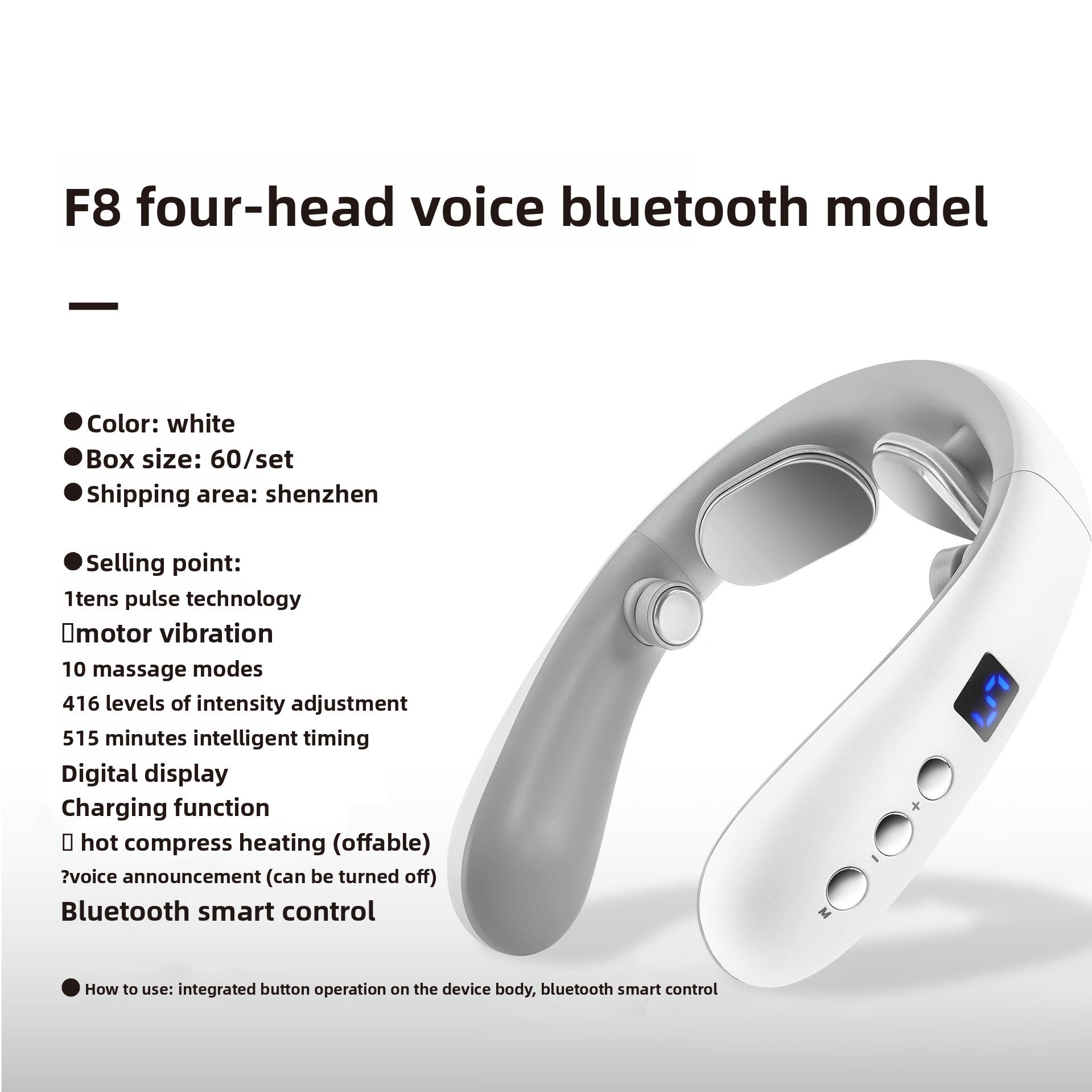 Bluetooth Heating Neck Massager with EMS Technology