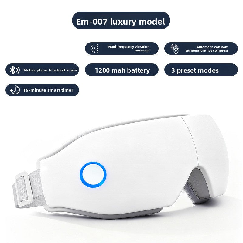 Rechargeable Eye Massager with Heat Therapy and Bluetooth