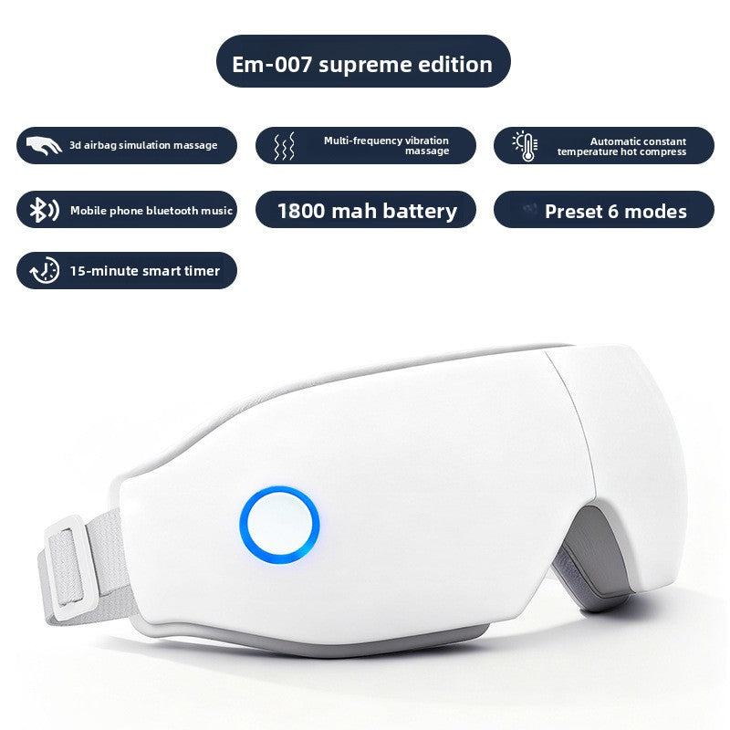 Rechargeable Eye Massager with Heat Therapy and Bluetooth