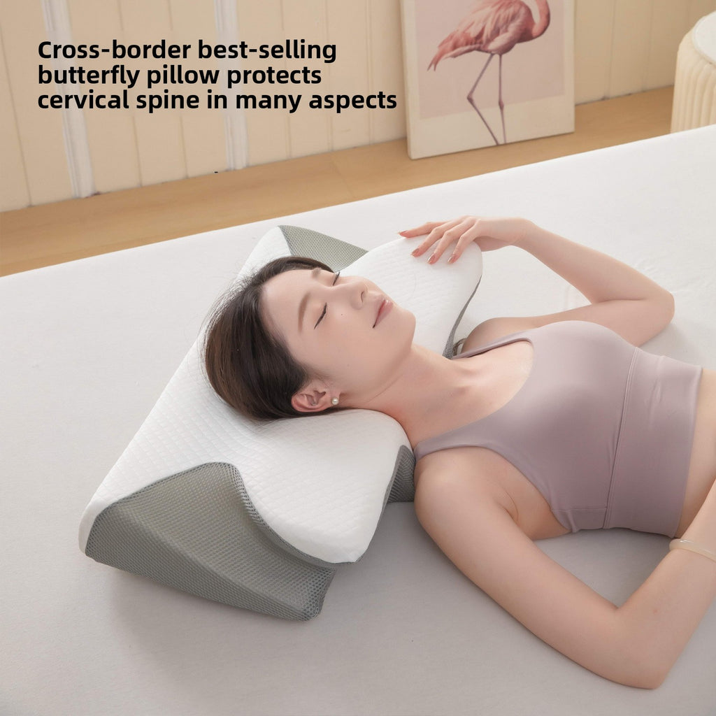 Ergonomic Memory Foam Butterfly Pillow for Neck Support