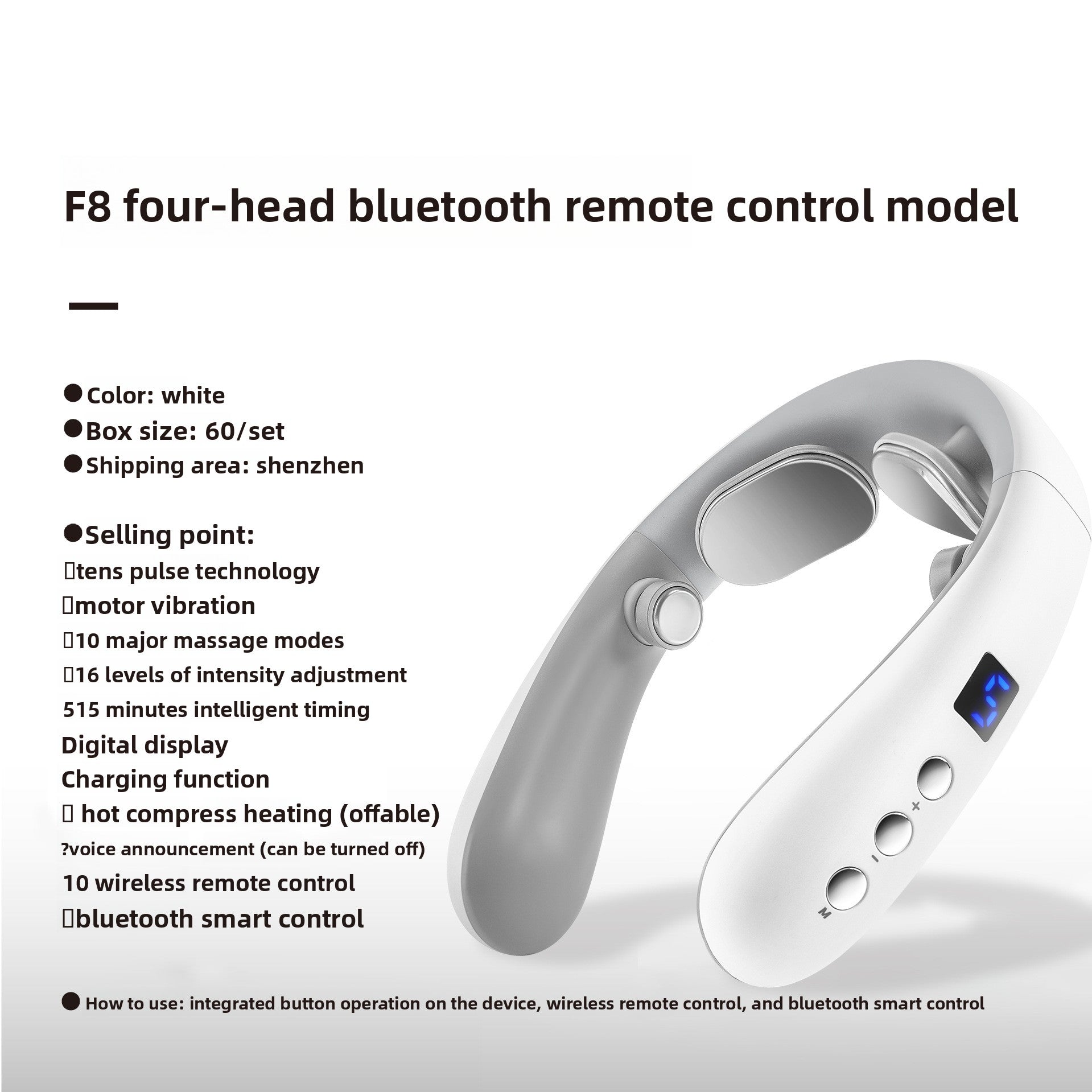 Bluetooth Heating Neck Massager with EMS Technology