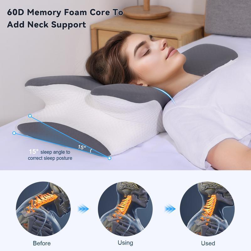 Ergonomic Memory Foam Neck Support Pillow