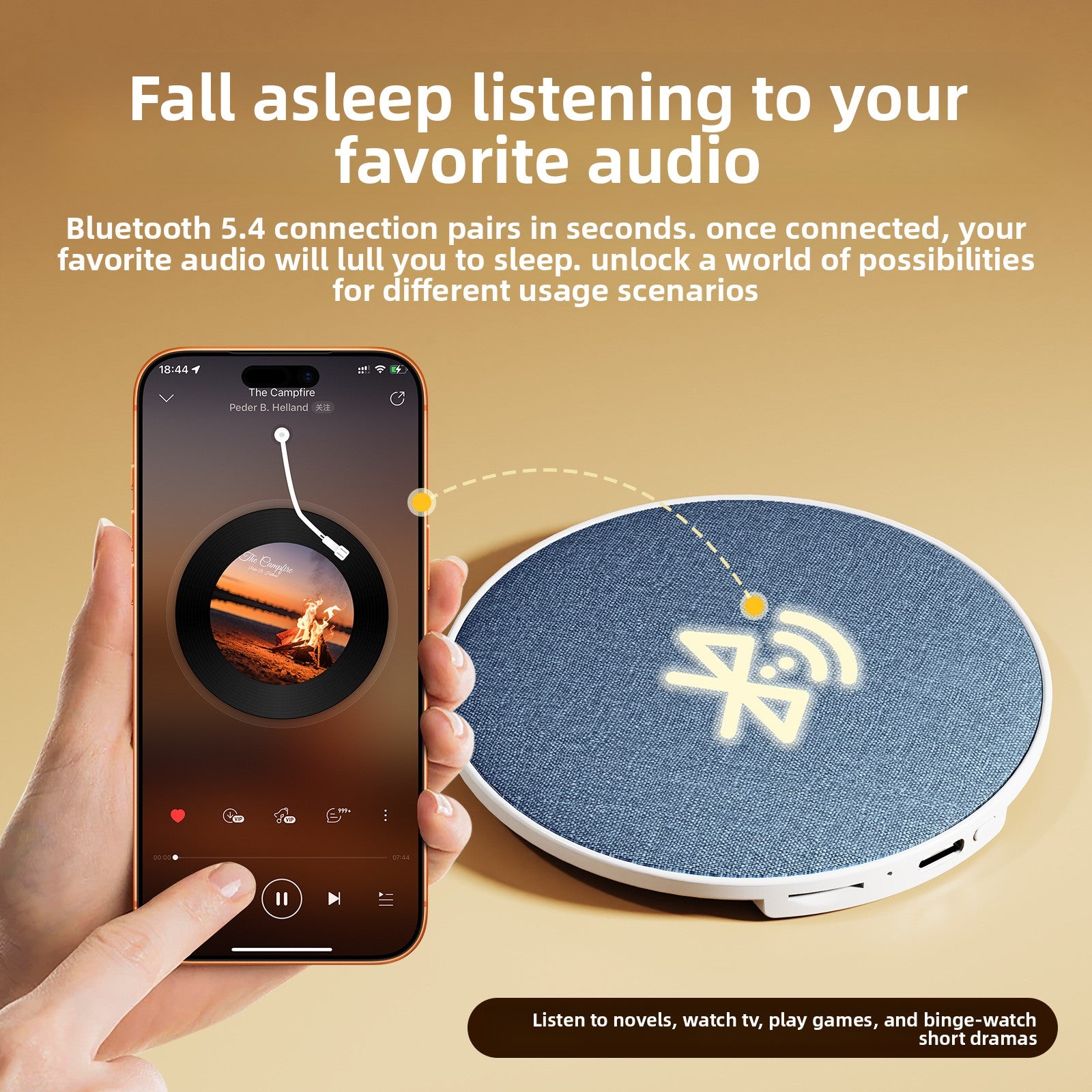 Ultra-Thin Bluetooth Sleep Sound Machine with White Noise