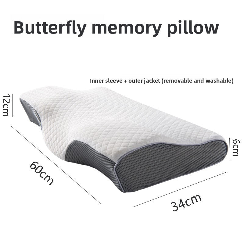 Butterfly Shape Memory Foam Pillow for Cervical Support