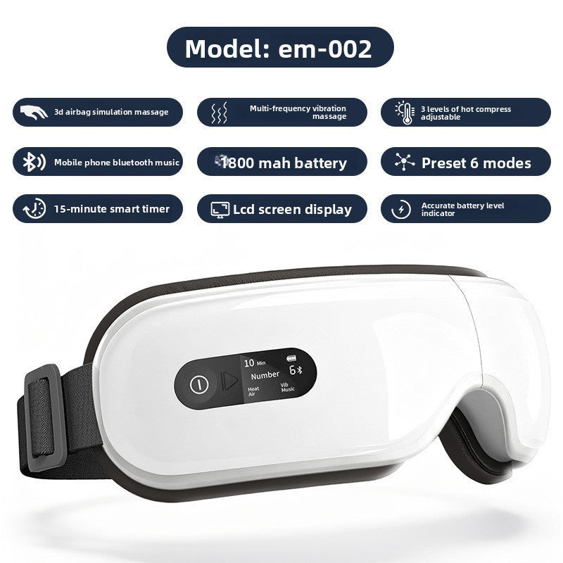 Rechargeable Eye Massager with Heat Therapy and Bluetooth