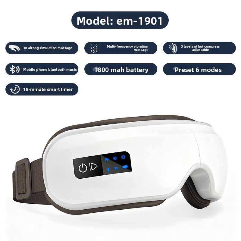 Rechargeable Eye Massager with Heat Therapy and Bluetooth