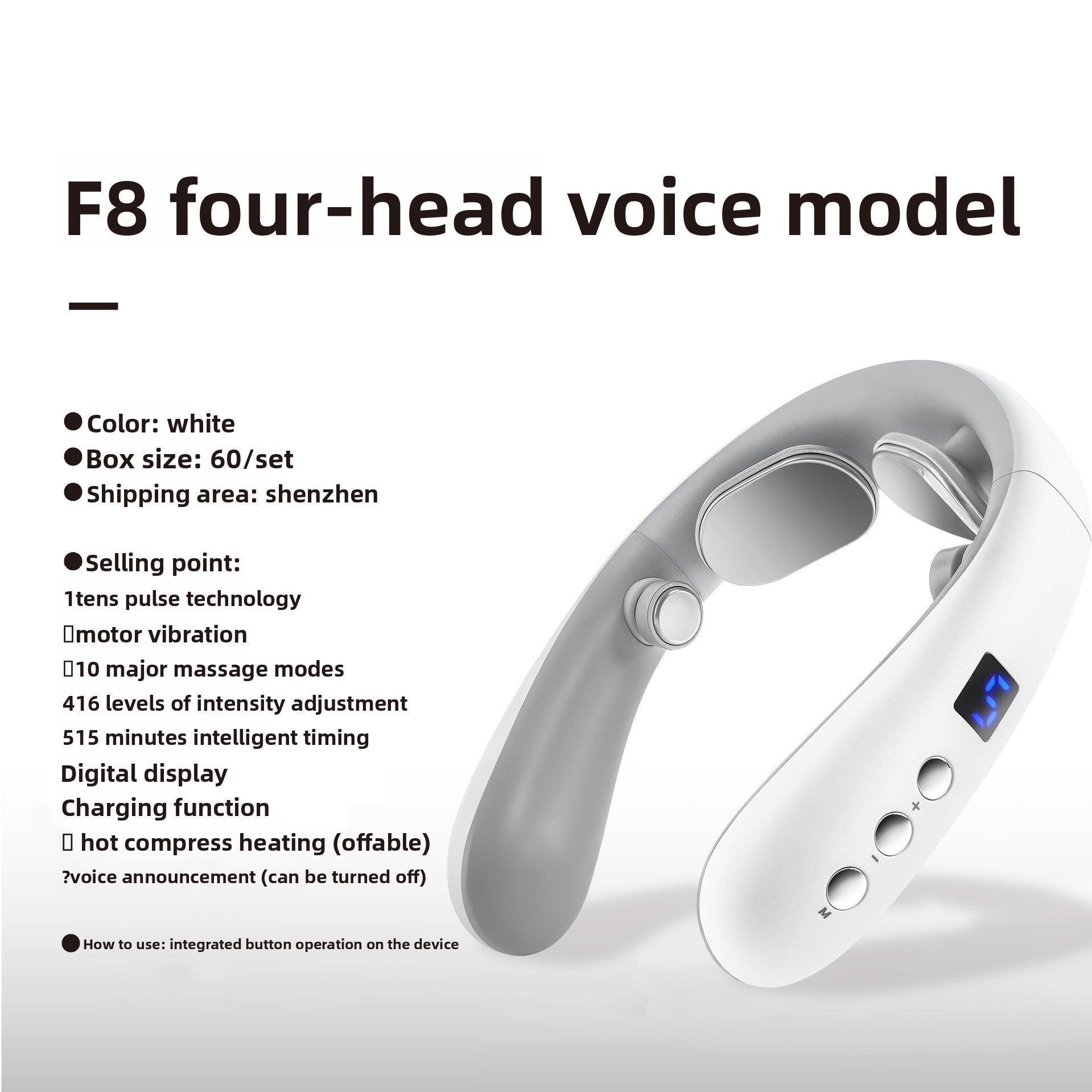 Bluetooth Heating Neck Massager with EMS Technology