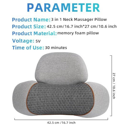 Cervical Support Pillow with Massage and Heat Therapy